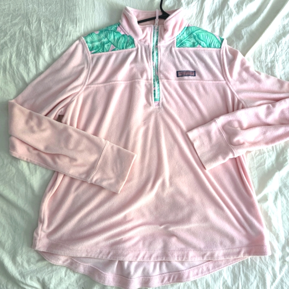 Vineyard Vines Banana Leaf Relaxed Shep Shirt L